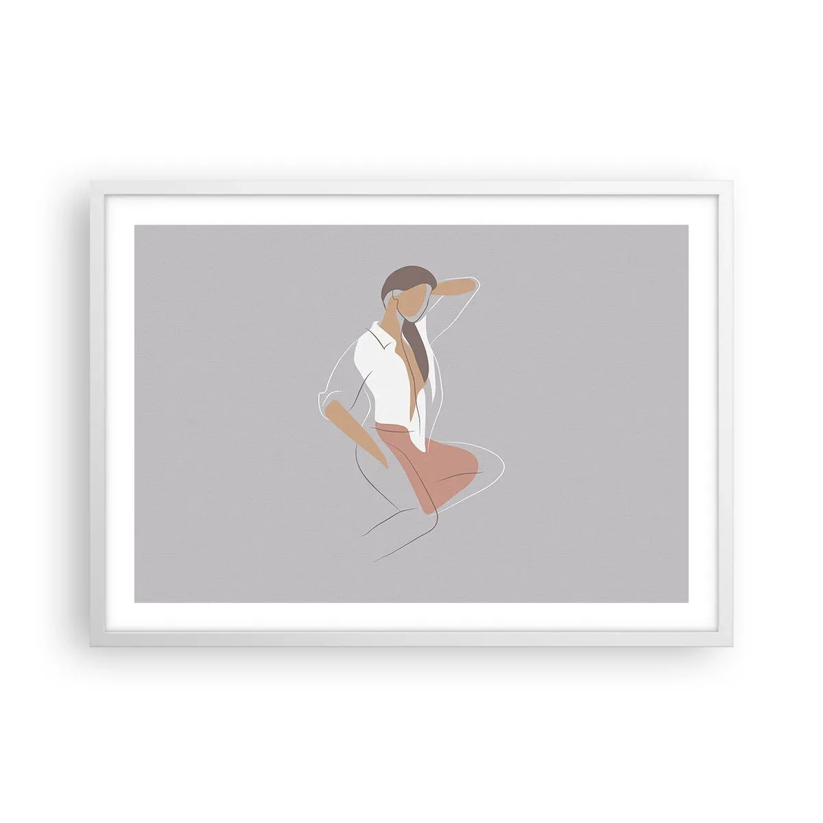Affisch i vit ram - Charmens kontur - 70x50 cm