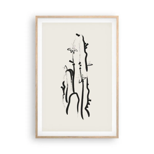 Affisch i ram av ljusek - Blommande ört - 61x91 cm