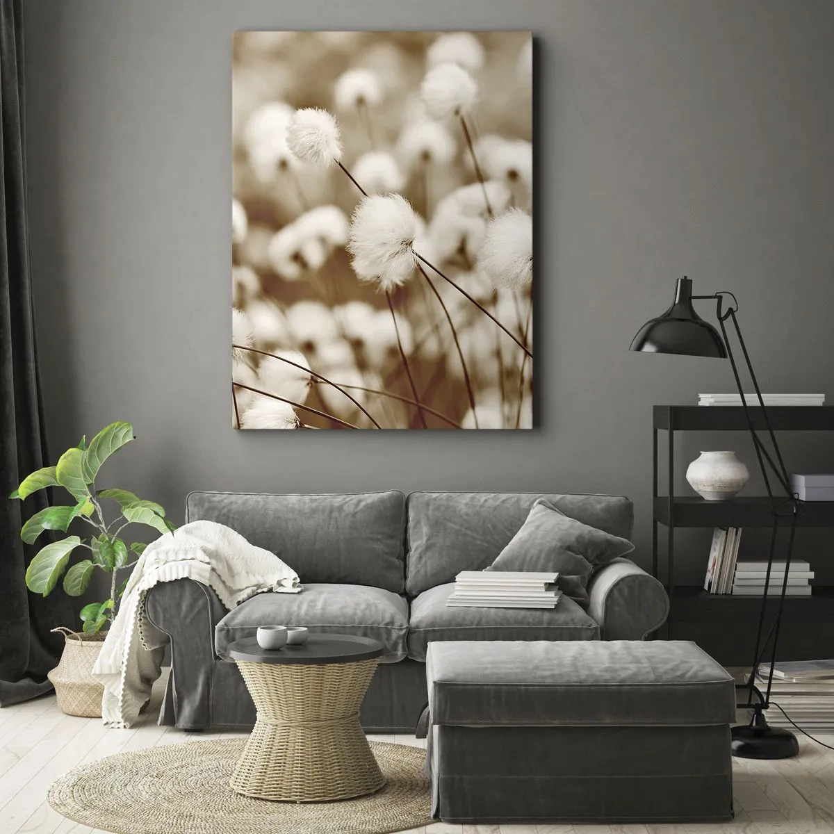 Canvastavla - Bild på duk - Fluffig åkermark - 50x70 cm