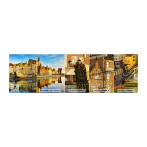 Provbit av självhäftande fototapet Deluxe Sticker - Det förflutnas spegelbild - Stad, Gdańsk, Arkitektur - 100x30 cm