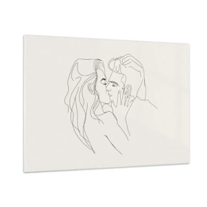 Glastavla - Bild på glas - I kärlekens famn - 100x70 cm