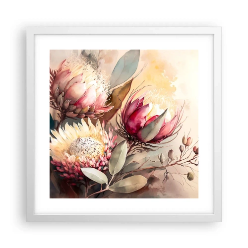 Affisch i vit ram - Från profil och en face - 40x40 cm