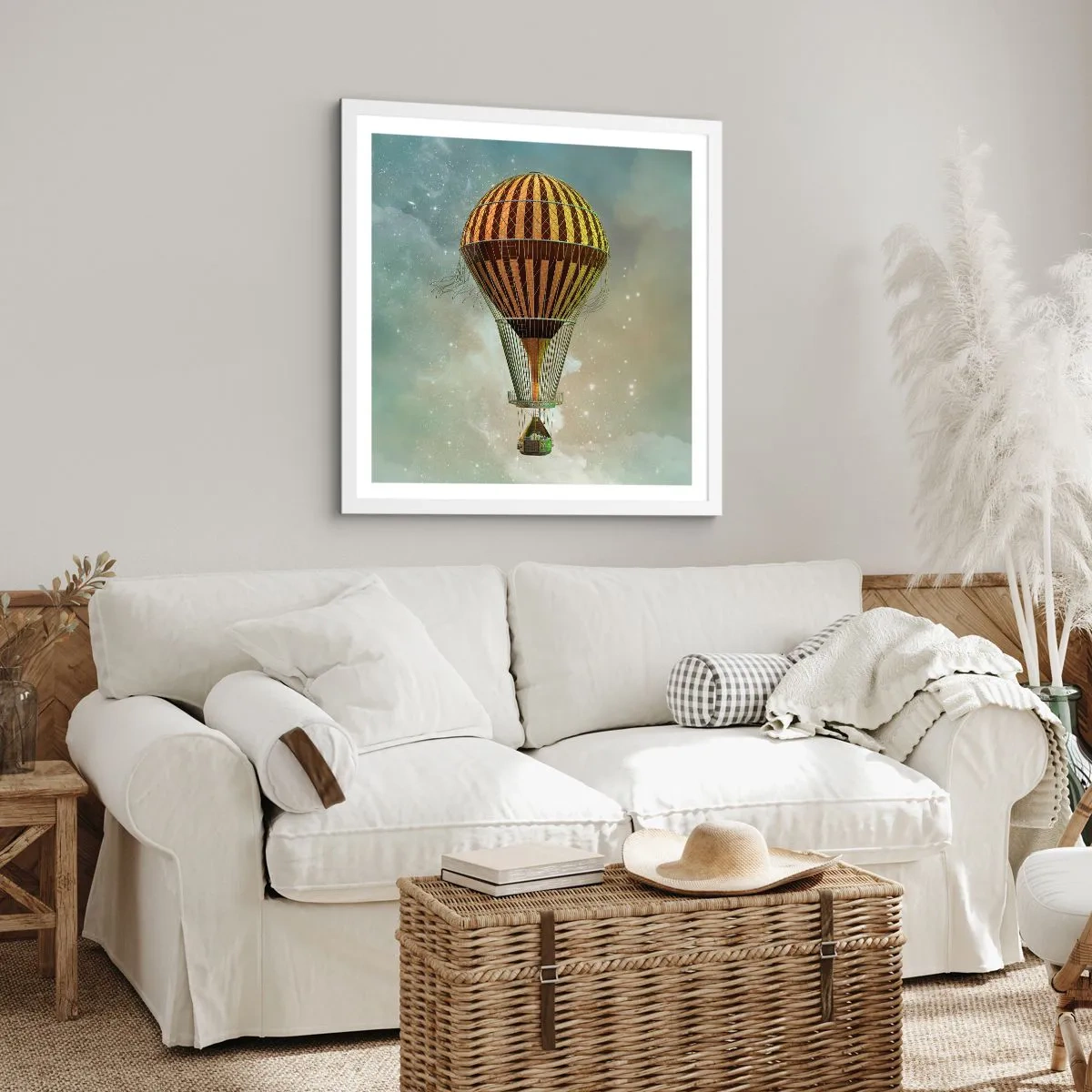 Affisch i vit ram - Banbrytande flygningar - 40x40 cm