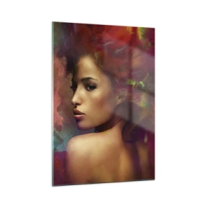 Glastavla - Bild på glas - Vackrare är regnbågen, delikat som dimman - 50x70 cm