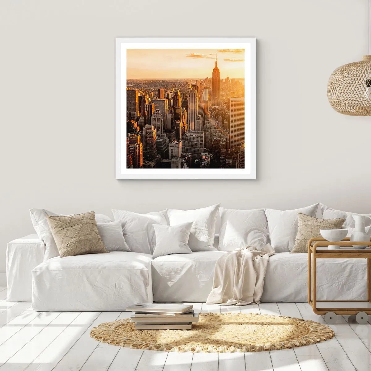 Affisch i vit ram - Växa i solskenet - 60x60 cm