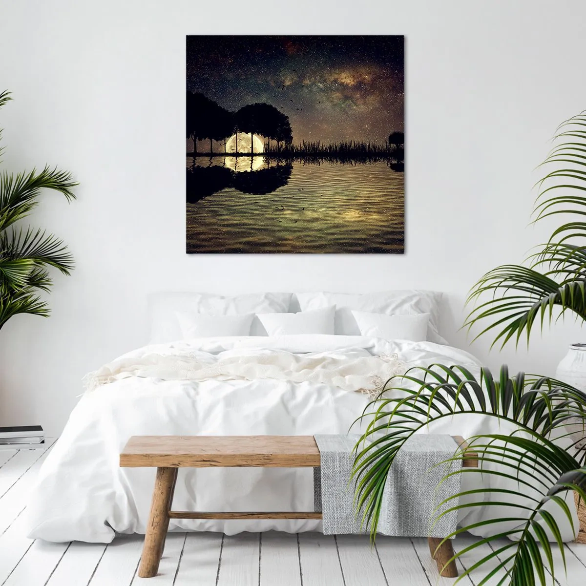 Canvastavla - Bild på duk - En natt i världens ände - 30x30 cm