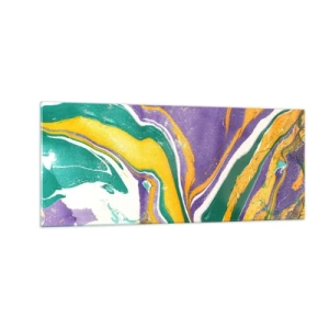 Glastavla - Bild på glas - Färgvågor - 100x40 cm