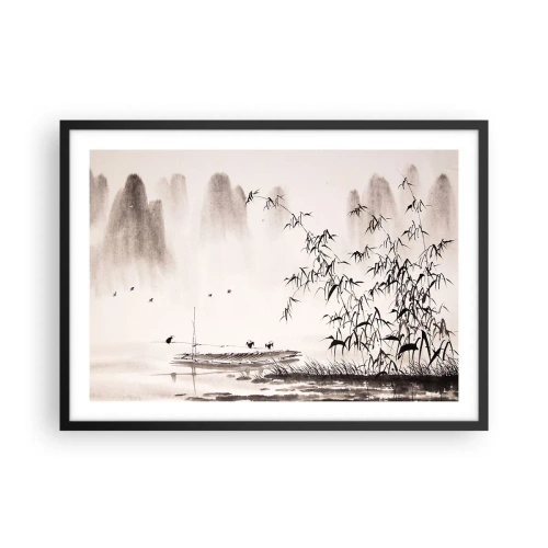 Affisch i svart ram - Risfältens tystnad - 70x50 cm