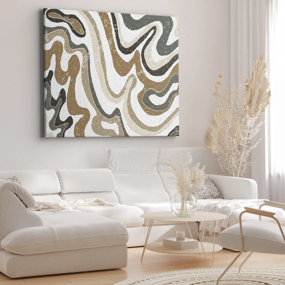 Canvastavla - Bild på duk - Meandrar av jordnära färger - 120x80 cm