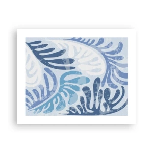 Affisch - Blåa ormbunkar - 50x40 cm