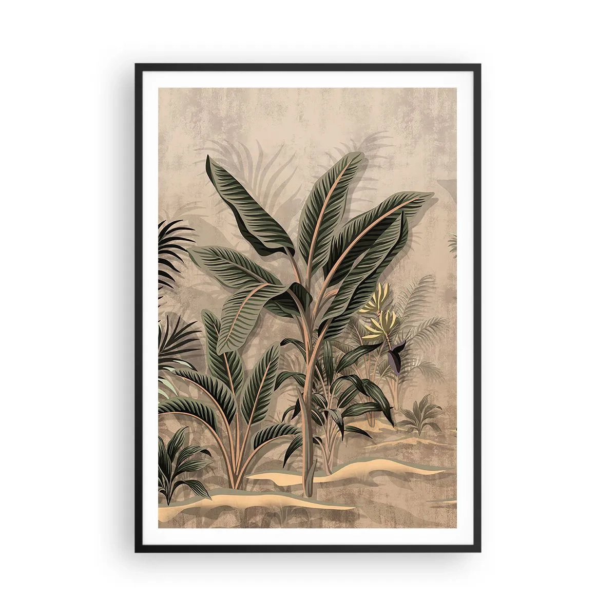Affisch i svart ram - Bild i kolonial stil - 70x100 cm