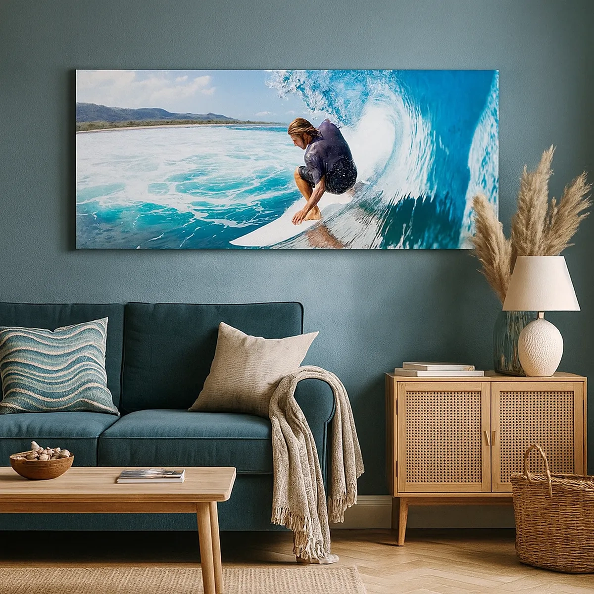 Canvastavla - Bild på duk - Dansar med vågorna - 30x30 cm