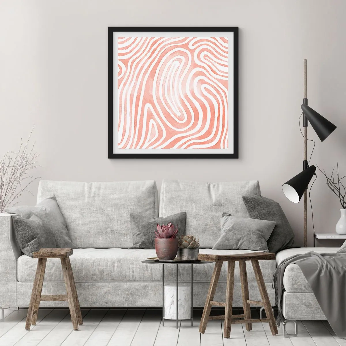 Affisch i svart ram - I en labyrint av koraller - 30x30 cm
