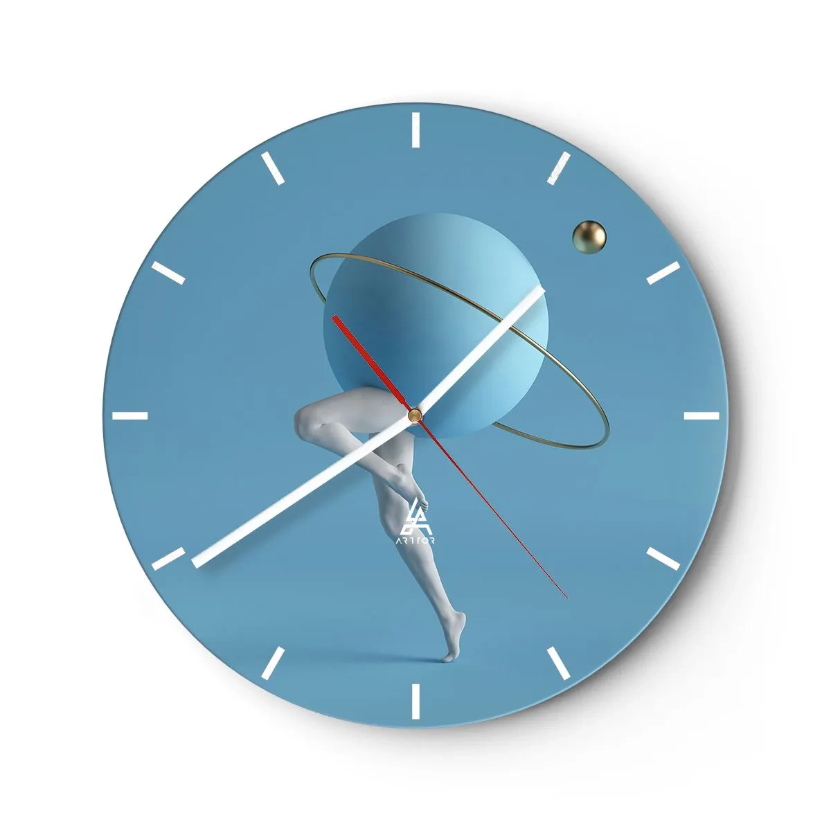 Väggklocka - Klocka på glas - Och planeterna blir galna - 40x40 cm