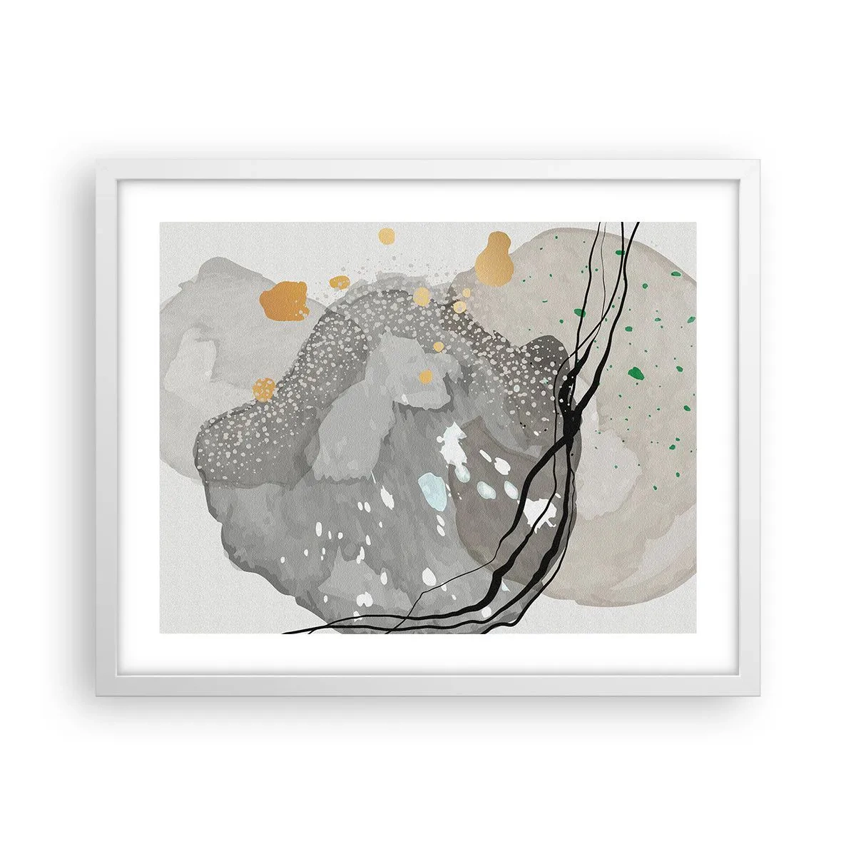 Affisch i vit ram - Organisk komposition - 50x40 cm