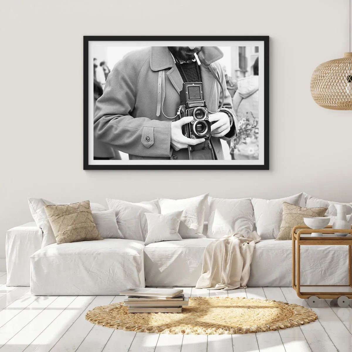 Affisch i svart ram - I retrostil - 100x70 cm