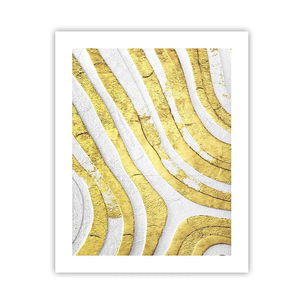 Affisch - Komposition i vitt och guld - 40x50 cm