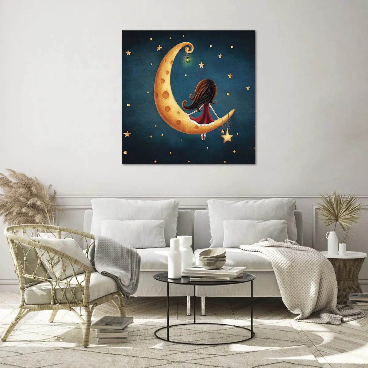 Glastavla - Bild på glas - En gång i tiden... - 50x50 cm