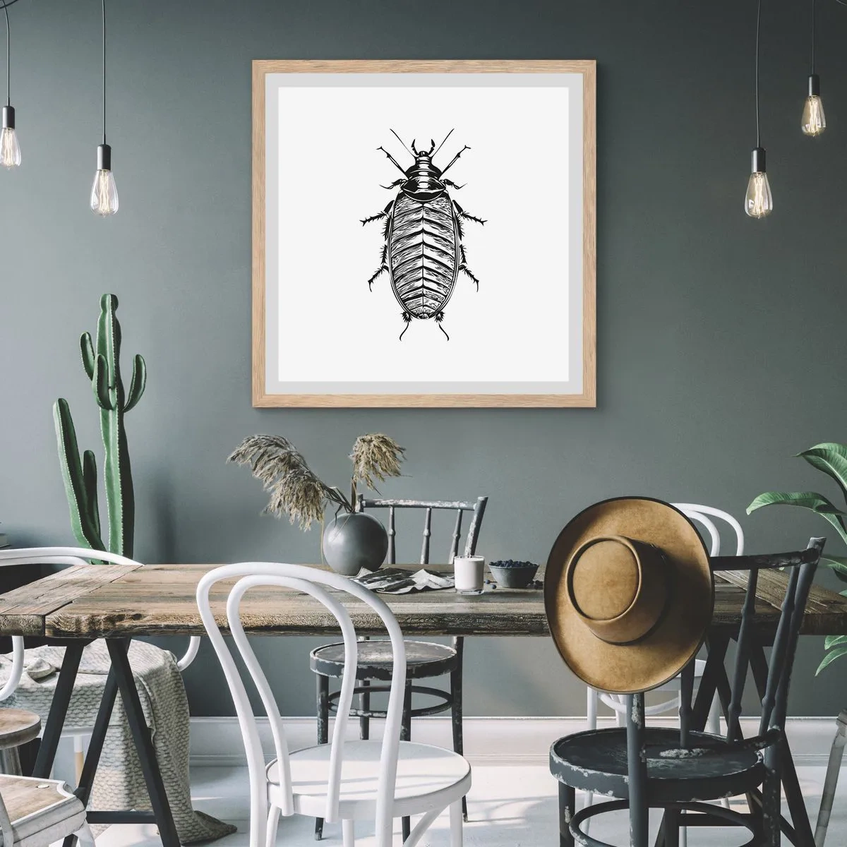 Affisch i ram av ljusek - Vilket exemplar! - 60x60 cm