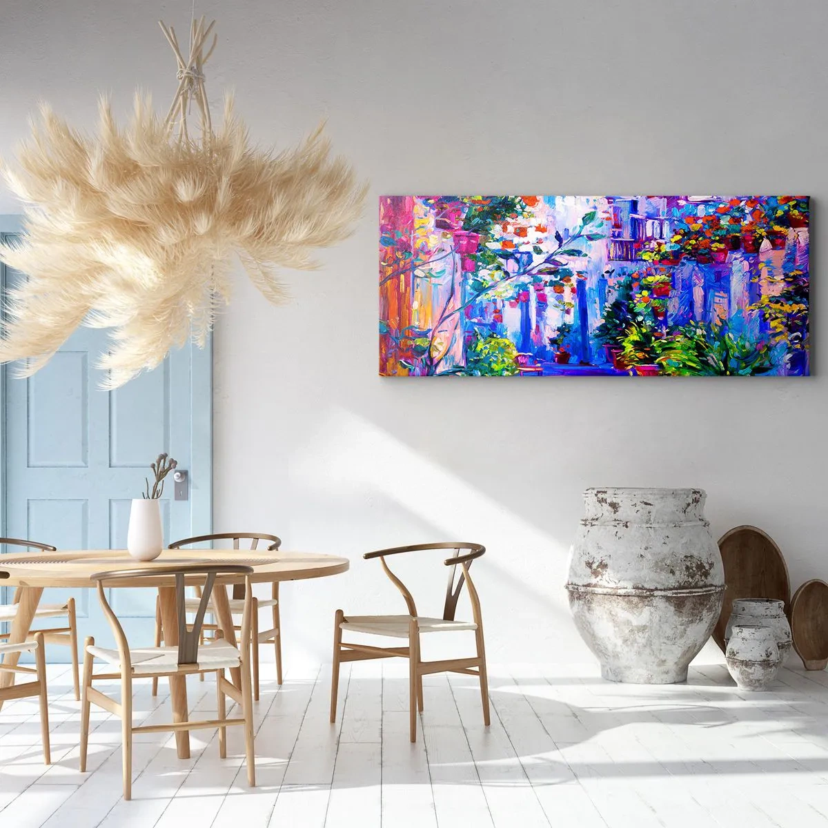 Canvastavla - Bild på duk - Impression - italiensk gränd - 140x50 cm