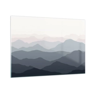 Glastavla - Bild på glas - Fjällens vågor - 100x70 cm