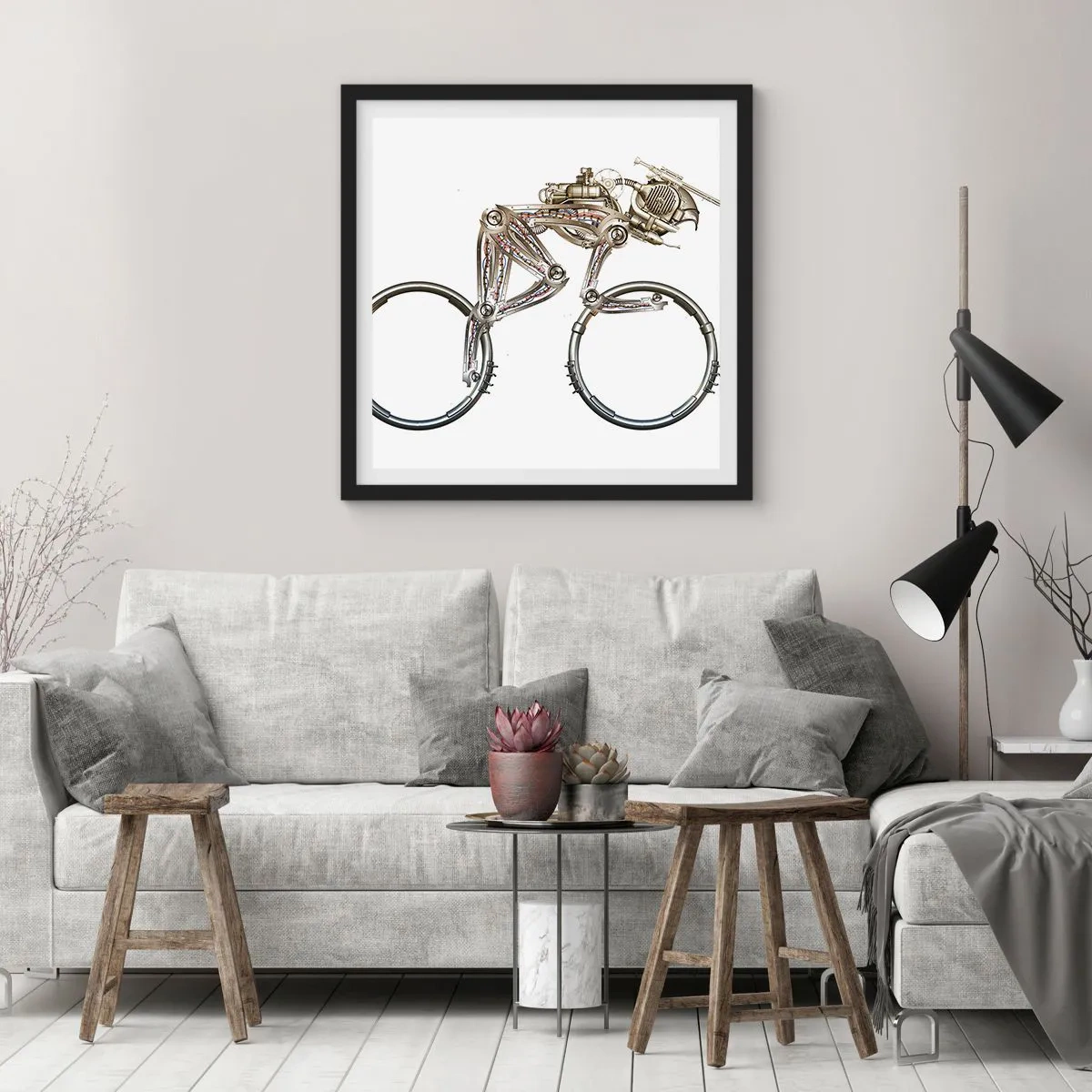 Affisch i svart ram - Underbar maskin - 60x60 cm