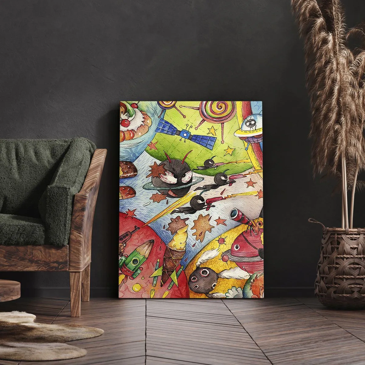 Canvastavla - Bild på duk - Stora rymdäventyret - 45x80 cm