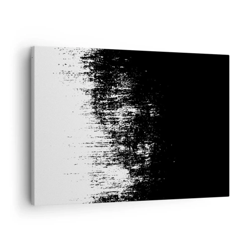 Canvastavla - Bild på duk - Minimalistisk abstraktion i svartvitt - 70x50cm - Och vinnare är... - Modern väggdekoration för vardagsrum och sovrum ARTTOR