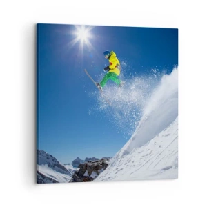 Canvastavla - Bild på duk - Dansar med fjällen - 60x60 cm