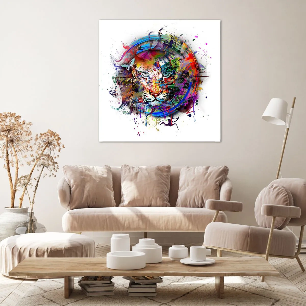 Canvastavla - Bild på duk - Lurar bakom regnbågen - 50x50 cm