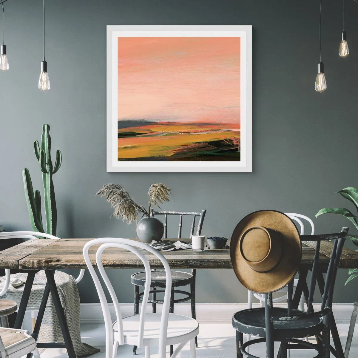 Affisch i vit ram - I rosa - 60x60 cm