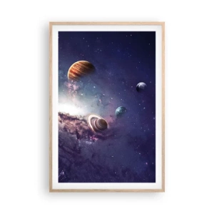 Affisch i ram av ljusek - Sol- och danssystem - 61x91 cm