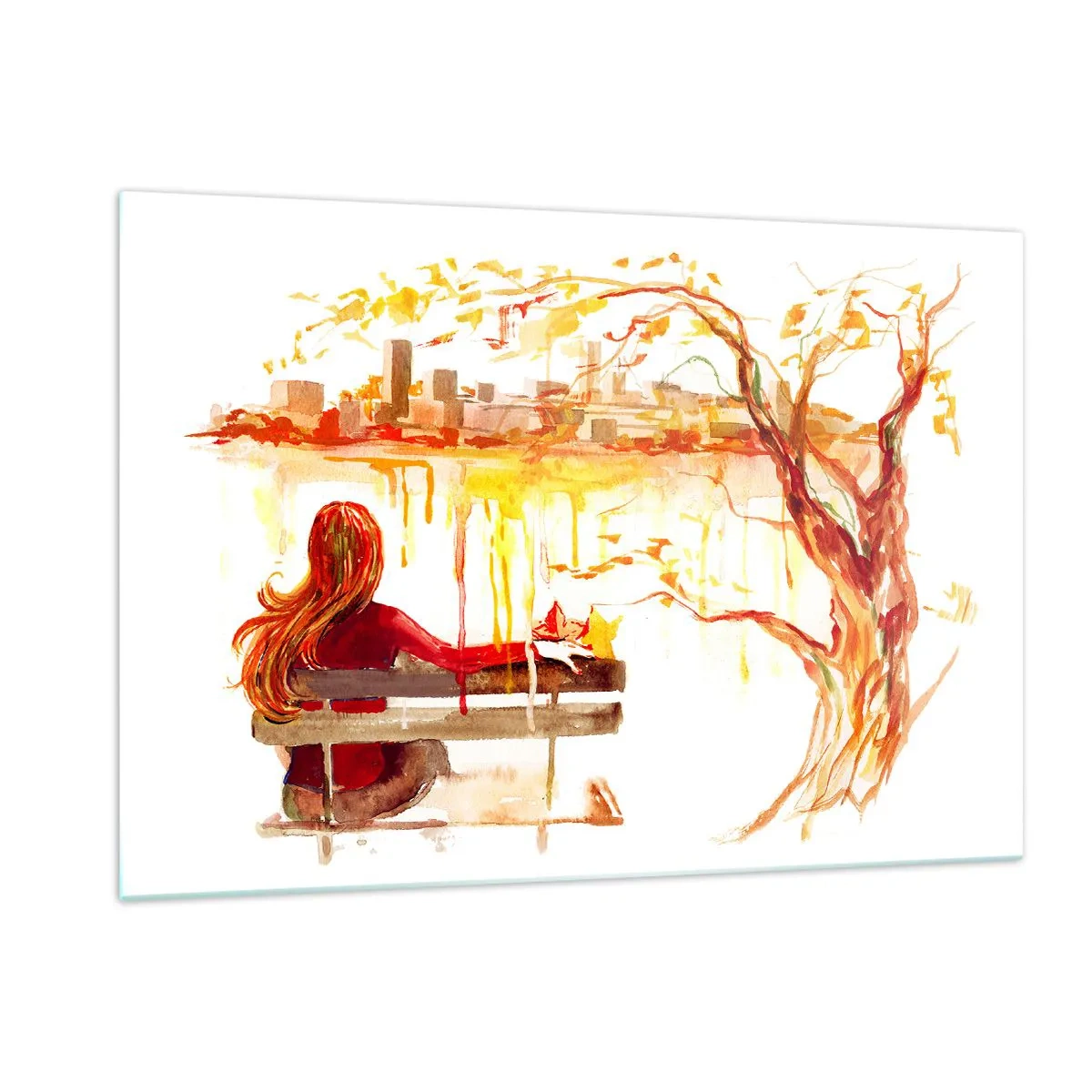 Glastavla - Bild på glas - En stund för eftertanke - 120x80 cm