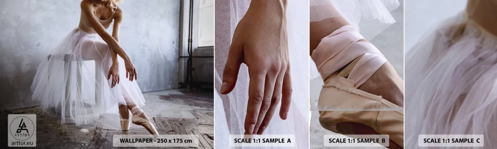 Fototapet Prov Standard Eco - Innan rampljuset tänds - Ballerina, Balett, Dansa - 100x30 cm