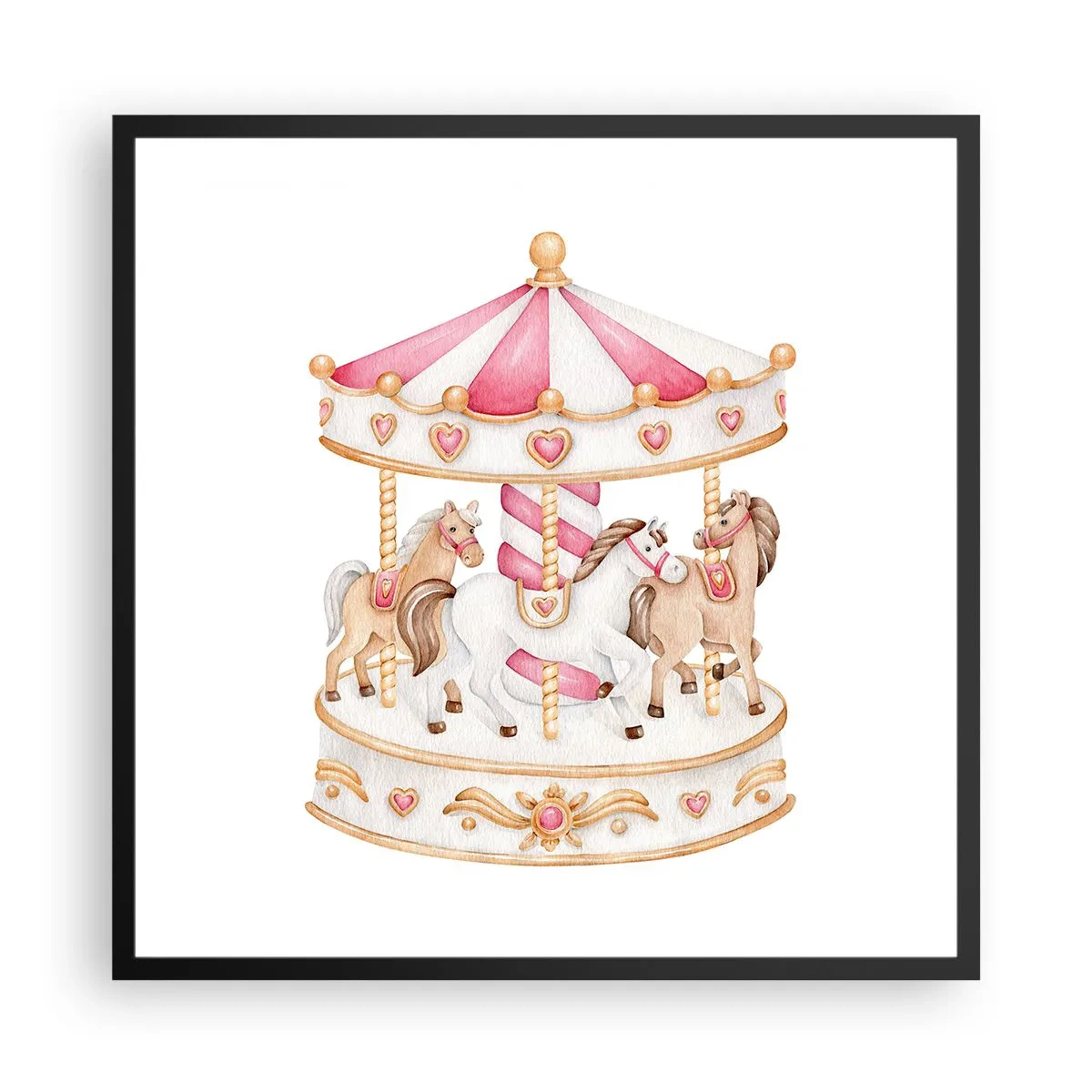 Affisch i svart ram - Barndomens ljuva värld - 60x60 cm