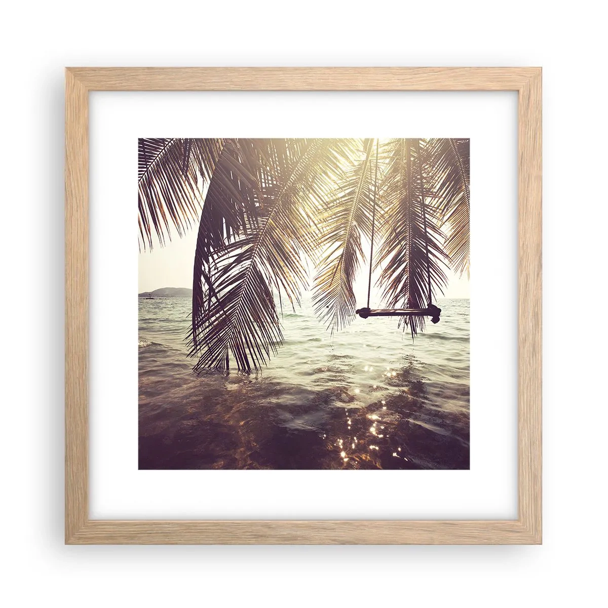 Affisch i ram av ljusek - Gunga i molnen hur mycket du vill - 30x30 cm