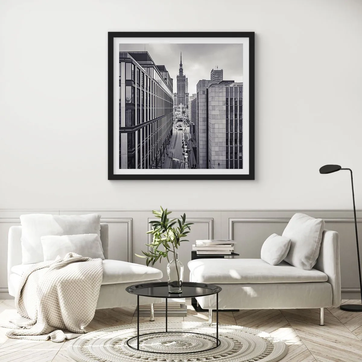 Affisch i svart ram - Warszawadalen - 50x50 cm