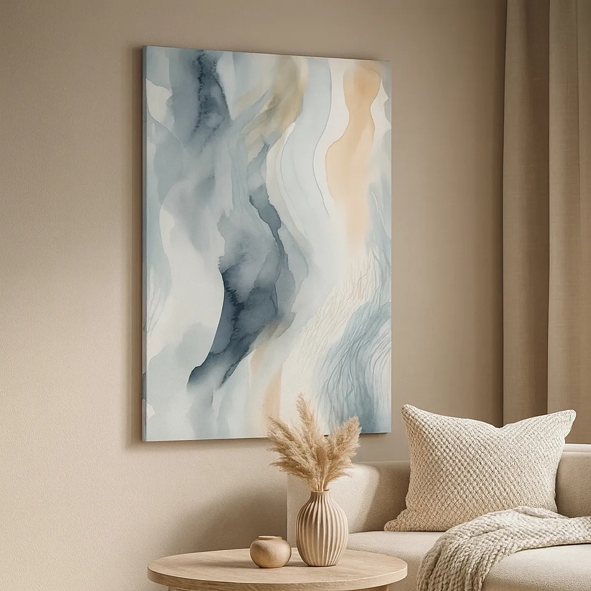 Canvastavla - Bild på duk - Snöig och dimmig abstraktion - 50x70 cm