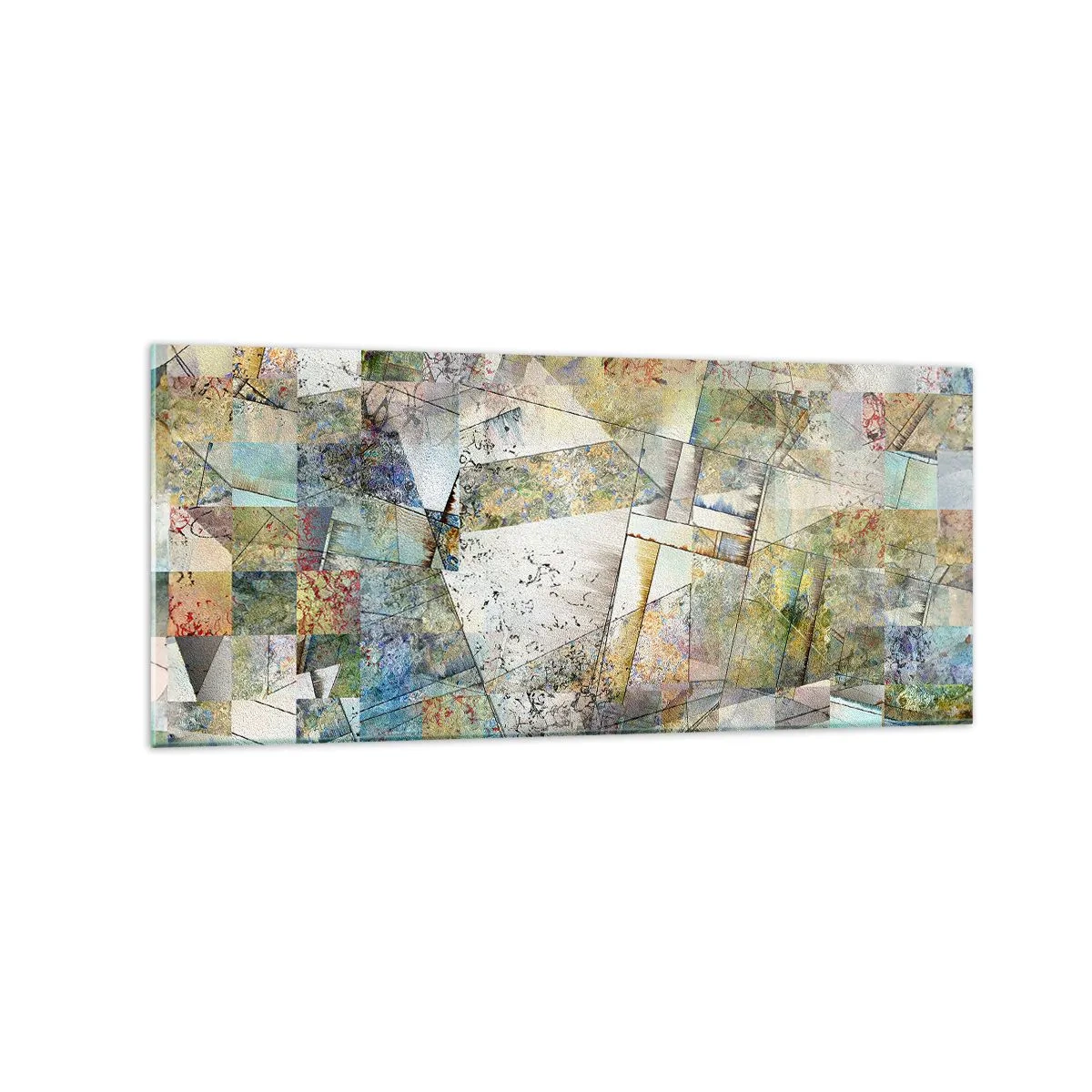 Glastavla - Bild på glas - Geometrisk omblandning - 120x50 cm