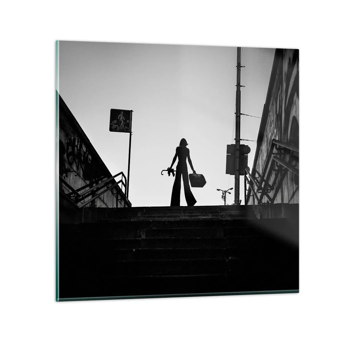 Glastavla - Bild på glas - Stadsvandring - 50x50 cm