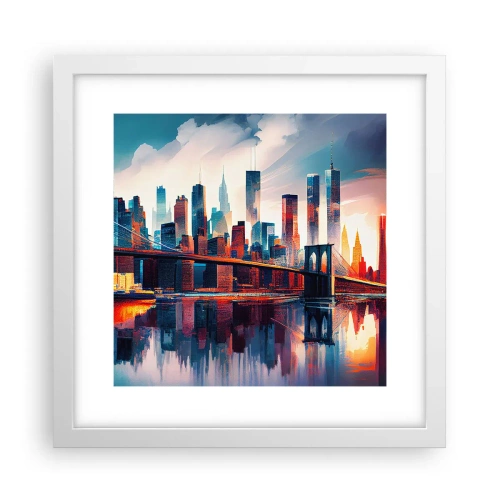 Affisch i vit ram - Fenomenala New York - 30x30 cm