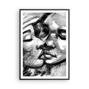 Affisch i svart ram - Ett ömt ögonblick - 70x100 cm