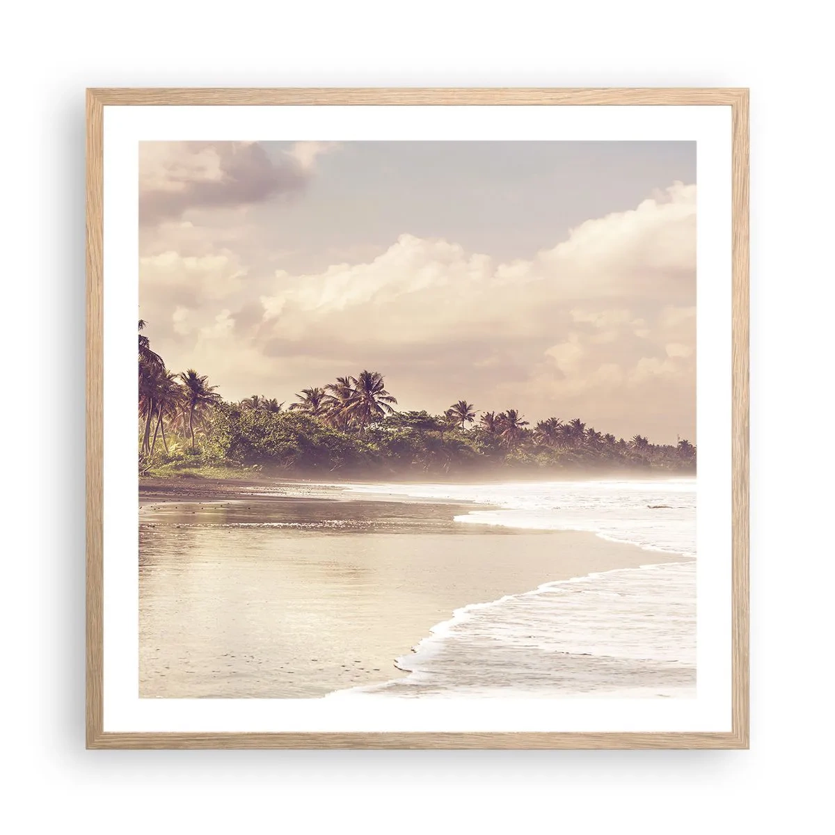 Affisch i ram av ljusek - Vågornas smekning - 60x60 cm