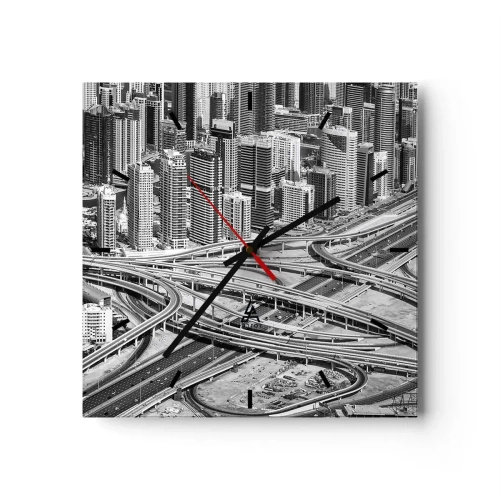 Väggklocka - Klocka på glas - Dubai - en omöjlig stad - 30x30 cm