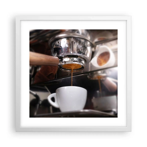 Affisch i vit ram - En bra stund på dagen - 40x40 cm