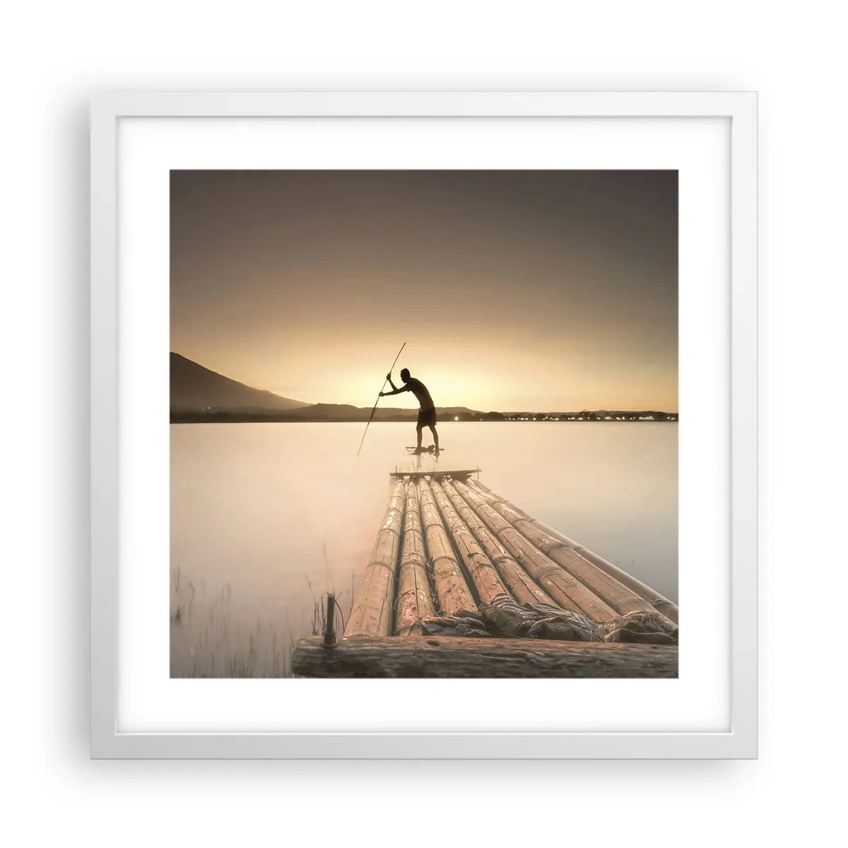 Affisch i vit ram - Före avkoppling - 40x40 cm