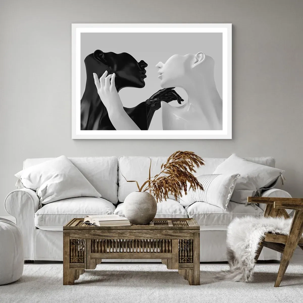 Affisch i vit ram - Attraktion - lust - 40x30 cm