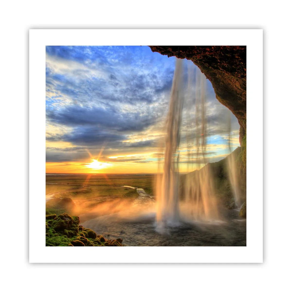 Affisch - Världen bakom ridå av droppar - 50x50 cm