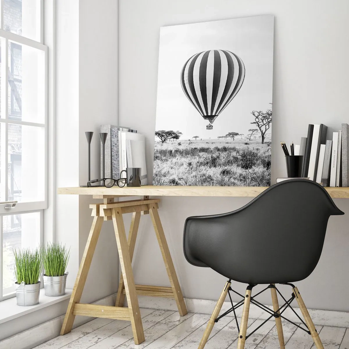 Glastavla - Bild på glas - Över savannen - 50x70 cm