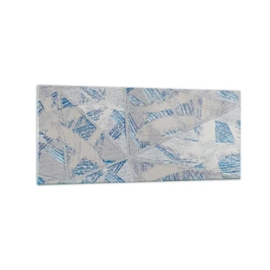 Glastavla - Bild på glas - I en gråblå labyrint - 120x50 cm